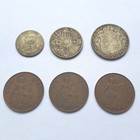 1920-1930 Great Britain George V Variety Of Silver And Bronze Coins - Lot Of 6