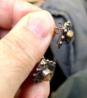 Square Dotted Faceted Citrine  925 Sterling Silver Post Earring Findings
