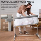 Besrey Baby Bassinet  Height Adjustable  Bedside Crib Sleeper With Wheel  Gray