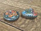 Japanese Cloisonne Ginbari Trinket Pill Makeup Box Japan Foil Enamel Iris Heart