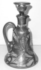 Antique Alvin Sterling Silver  999 Overlay Glass Liquor Decanter W  Stopper