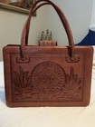 Antique South American Tooled Leather Handbag Never Used