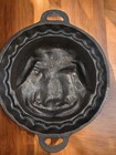 Antique  vintage Cast Iron Pig Cheese Mold  Pan - Rare