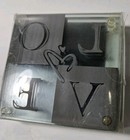 Love Glass Coasters Vintage Set Of 4 Etched Frosted Square Mirrored Nib 70s 80s 
