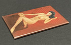 Vintage Risque Pocket Mirror   Pretty Smile  Nude Brunette Posing