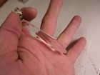 2 Vintage Clear Crystal Lamp Chandelier Drop Prisms 3  Spike 3 3 4 