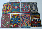8 Pc Vintage Tobacco Felt  Navajo Native Indian Design Cigarette Cigar Rugs 8 5 