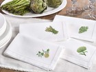 Handmade Cabbage Embroidery Napkin With Hemstitched Border  set Of 6 