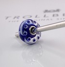 Trollbeads Blue   White Glass Bead     Retired     New