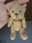 Vintage Brown Teddy Cream Bear Keychain Miniature Plush 