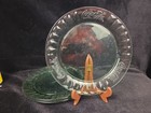 3 Coca-cola Embossed Green Glass Advertising Dinner Plates 10 25 w