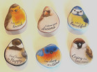 Ganz Set Of 6  happy Thoughts  Bird Stone Look Tokens  you Are Loved  One Day 