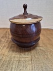 Hand Turned Wood Trinket Box With Lid  Decorative Jar