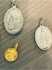 Antique Vintage Religious Medal Cross Charms Gold And Silver Crucifex Catholic