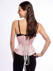 411 Longline Size 30    Authentic Pink Satin Corset Double Steel