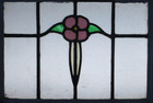 Pretty Floral Old English Leaded Stained Glass Window 22  X 17 