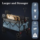 Heavy Duty 330lb Capacity Folding Wagon All-terrain Wheels  Utility  Blue-gray