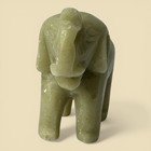 Vintage Hand Carved Green Stone Elephant Figurine Miniature Lucky 1 25   