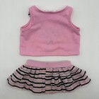 Build A Bear Pink Black Heart Top Ruffle Stripe Ruffle Skirt Teddy Clothes- Read