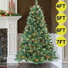 4 5 6 7ft Snow Flocked Christmas Tree Artificial Pvc Xmas Holiday Decorations Us