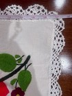 Vintage Handmade Mexican Embroidered Servilleta Floral Lace Trim 17x17