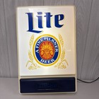Vintage Miller Lite  A Fine Pilsner Beer Light Up Beer Sign  clock Not Working 