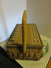 Vintage Dritz Wicker Sewing Basket Box With A Few Contents Large 15 1 4  X 9 1 2