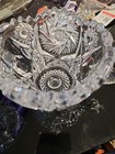 Vintage Pressed And Cut Glass Crystal And Creamer And Sugar Set