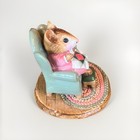 Wee Forest Folk M-125  quilting Bea  Green Chair Retired Wff 1985