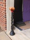 Vintage Millinery Hat Stand 32  Black Barley Twist Wood Wig Display Pedestal