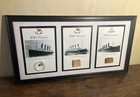 Titanic  Olympic    Lusitania Artifacts   Genuine Framed Relics   15x8   W  Coas
