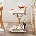 Rolling Bar Cart 2-tier     Industrial Wine   Beverage Serving Cart