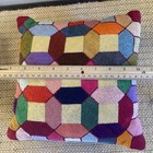 Needlepoint Pillow Geometric Mid Century Approx 10 X 10 5    Solid Red Backing Zip