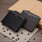 Men Leather Wallet Id Credit Card Holder Clutch Bifold Pocket Zipper Coin Purse