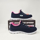 Women s Skechers Sport Summits  navy pink  Comfy Shoe   12980w   Size 7 Wide