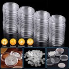 41mm Clear Plastic Coin Capsules  Silver Dollar Coin Holder  60pcs Coin Box Us