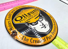 Vintage Oilzum Lubricant Gasoline Sign Motor Oil Gas Pump Porcelain Sign 6  X 6 