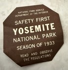 Vintage 1933 Yosemite National Park Pass Car Decal