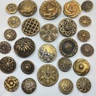 Vintage Gold Tone Button Lot Pattern Border Crafting Collectible