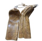 Vintage Arnold Palmer Umbrella Golf Club Headcovers Brown Faux Leather Set Of 2