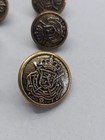Lot 8 Metal Buttons Blazer Replacement Set Crest Lion Gold Bronze Embossed Vtg