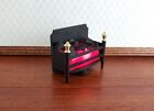 Dollhouse Miniature Battery Lit Fire Basket Fireplace Insert Coals 1 12 Scale