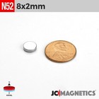 8mm X 2mm N52 Round Disc Rare Earth Neodymium Magnet 8x2mm