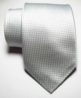 New Classic Checks Silver Gray Jacquard Woven Silk Men s Tie Necktie
