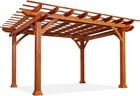 12 x10  Wood Gazebo On Clearance Wooden Pergola Solid Structure Outdoor Pergola