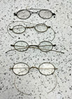 Vtg Antique Wire Rimmed Round Glasses Spectacles Set Of 4