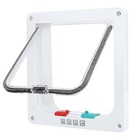 White 4 Way Lockable Pet Dog Cat Safe Security Brush Flap Door Small S-xl Size