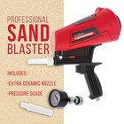 Gravity Feed Sand Blaster Gun Kit  Spray Blasting  2 Ceramic Nozzles  Regulator