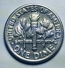 1981 P Roosevelt Dime Off-center Struck Partial Dbl Rim Error