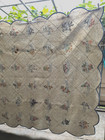 Vintage 48 State Flower Quilt Hand Embroidered Americana 94x68 Blue Edge